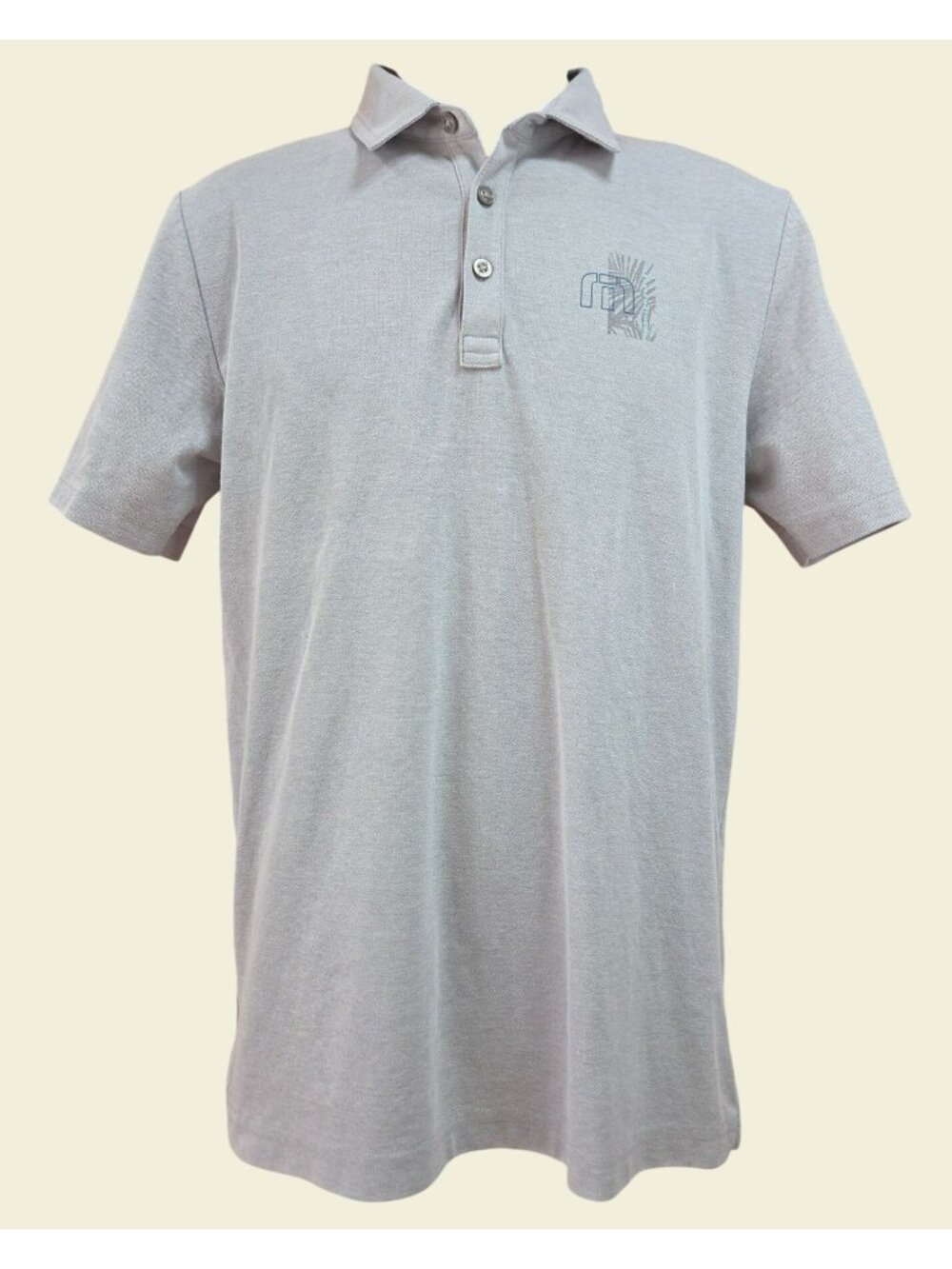 Travis Mathew Gray Tropical Polo Shirt Mens Medium  Golf Casual